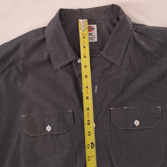 Dickies Work Shirt Mens Size 2XL Long Sleeve Button Up Charcoal Color - Picture 5 of 10